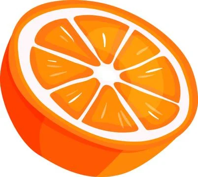 Fresh slice orange on white background - vector-eps Stock Illustration