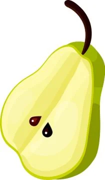 Fresh slice pear on white background - vector-eps Stock Illustration