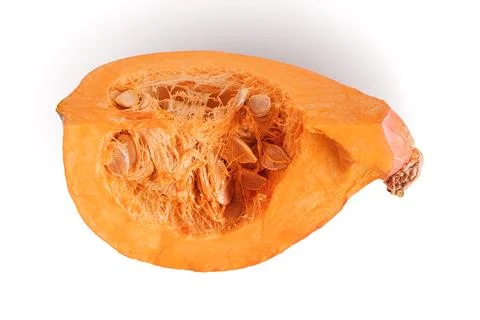 Fresh slice pumpkin on a white background Stock Photos