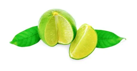 Fresh sliced lime on white background Stock Photos