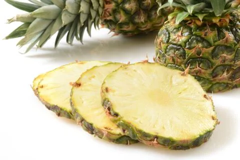 Fresh sliced pineapple Stock Photos
