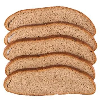 Fresh sliced rye bread isolated on white background cutout. Stock Photos