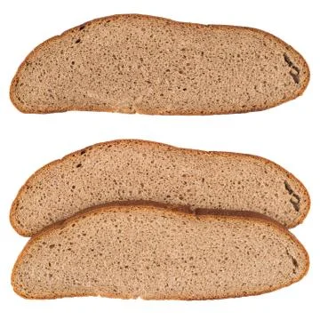 Fresh sliced rye bread isolated on white background cutout. Stock Photos