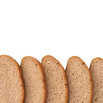 Fresh sliced rye bread isolated on white background cutout. Stock Photos