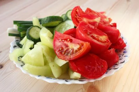 Fresh sliced vegetables Stockfoto's