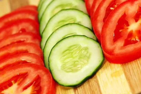 Fresh sliced vegetables. Stock Photos