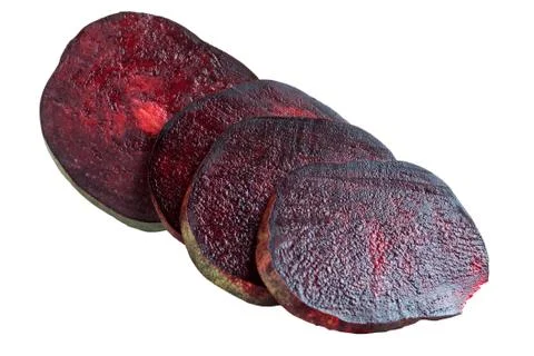 Fresh slices red beet root isolated Stock Photos