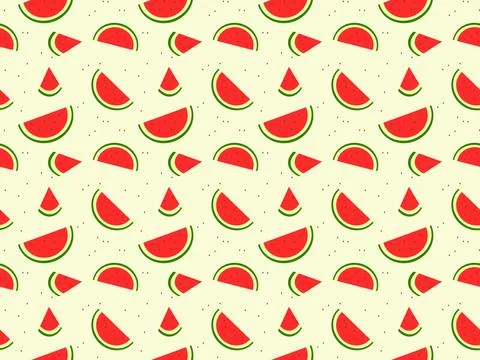 Fresh slices of watermelon seamless pattern Illustrazione stock