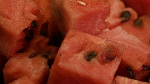 Fresh slices of watermelon spin Stock Footage 119319190