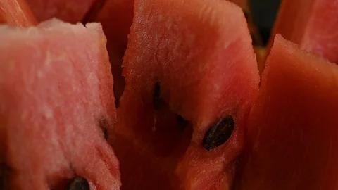 Fresh slices of watermelon spin Stock Footage 119371380