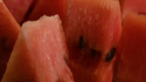 Fresh slices of watermelon spin Stock Footage 119372148