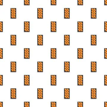 Fresh small bread rolls baking pattern background Illustrazione stock