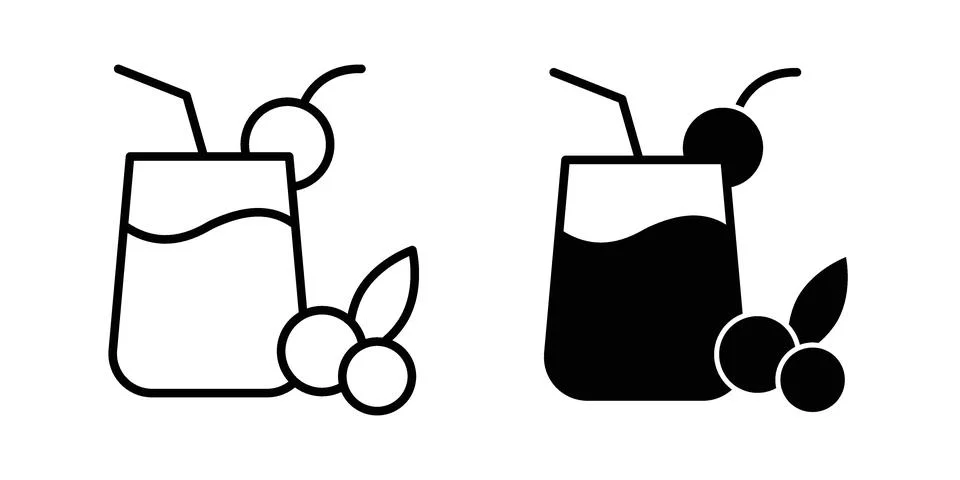 Fresh smoothie icon set. Vector EPS 10 Stock Illustration