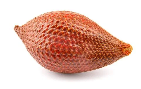 Fresh snake fruit is isolated on a white background.Red Salacca. Salak frui.. Stock Photos
