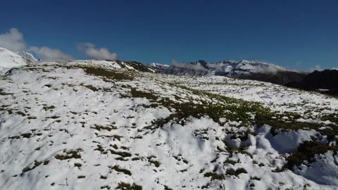 Fresh Snow on Cormet de Roselend D925, 73270 Beaufort, France Stock Footage 290034352