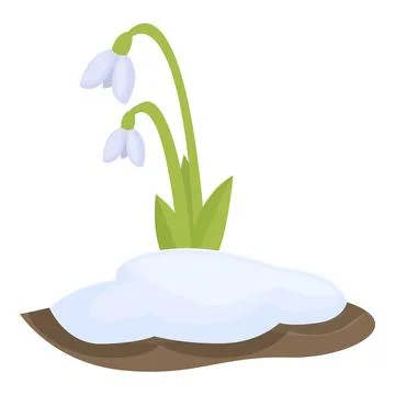 Fresh snowdrop icon cartoon vector. Spring flower Stock Illustration