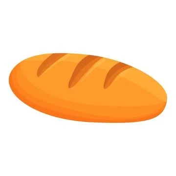 Fresh soft bread icon cartoon vector. Bakery production Stock Illustration