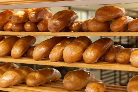 Fresh soft white bread, loaf Stock Photos