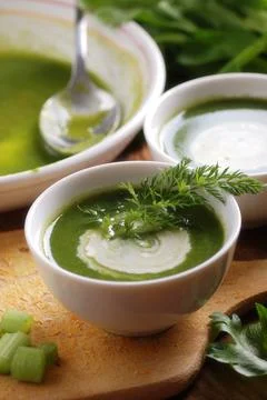 Fresh soup of celery Stock Photos
