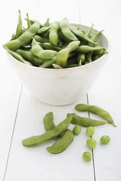 Fresh soya beans Stock Photos