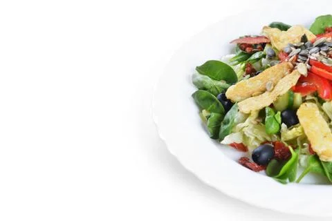 Fresh spinach salad Stock Photos