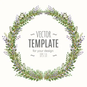 Fresh spring frame with lettering and flowers Stock Illustration