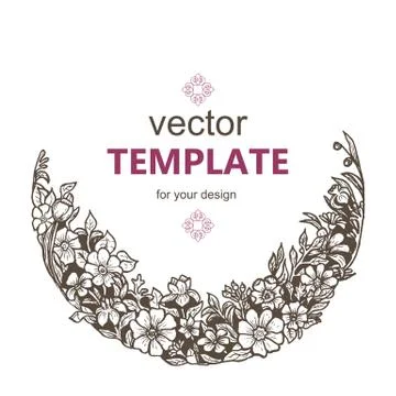 Fresh spring frame with text and flowers Stock Illustration