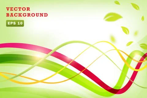 Fresh spring green vector abstract background with leaf Illustrazione stock