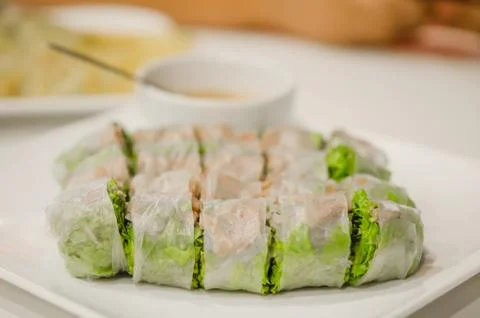 Fresh spring rolls Foto stock