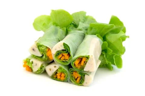 Fresh spring rolls Stock Photos