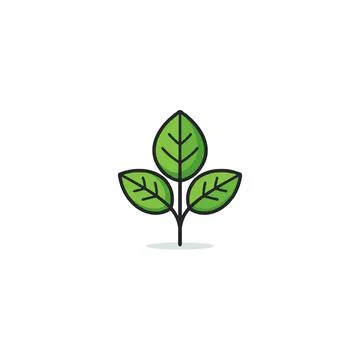 Fresh sprouting verdant foliage icon illustration, conveying natural vitali.. Stock Illustration
