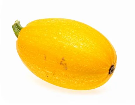 Fresh Squash Isolated on White Background, Yellow Firm-Fleshed Fruit Used f.. Stock Photos
