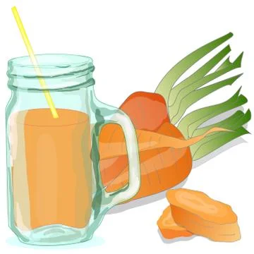 Fresh-squeezed carrot juice Stock Illustration