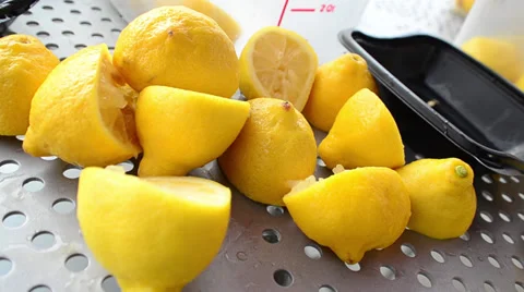 Fresh Squeezed lemons for lemonade Stock Footage 36783540