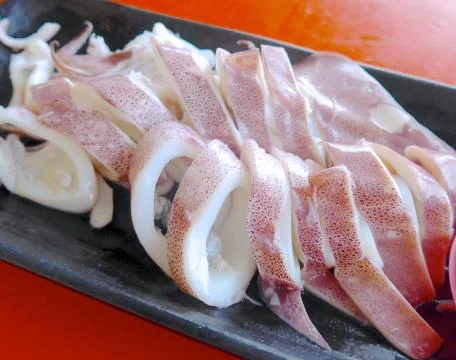 Fresh squid closeup  Stock Photos
