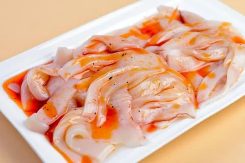 Fresh squid meat Stock Photos