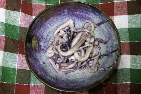 Fresh Squid tentacles Stock Photos
