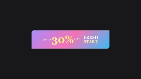 Fresh Start 30% Off Animated Promo Sale Badge 4K Motion Graphic Stock Footage 345597470