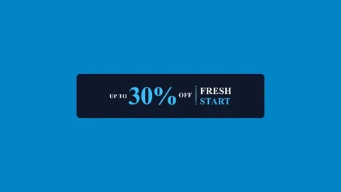 Fresh Start 30% Off Animated Promo Sale Badge 4K Motion Graphic Stock Footage 345597728