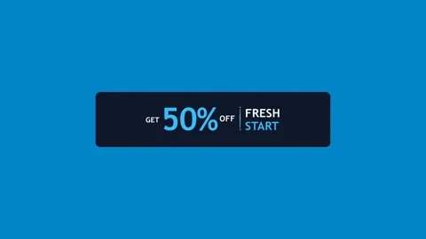 Fresh Start 50% Off Animated Promo Sale Badge 4K Motion Graphic Stock Footage 345597749
