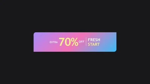 Fresh Start 70% Off Animated Promo Sale Badge 4K Motion Graphic Stock Footage 345597518