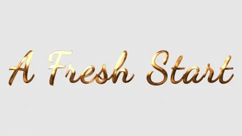 A Fresh Start gold text animation.  Stock Footage 310431329