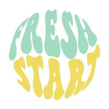 Fresh start lettering quote in retro style Stock-Illustration