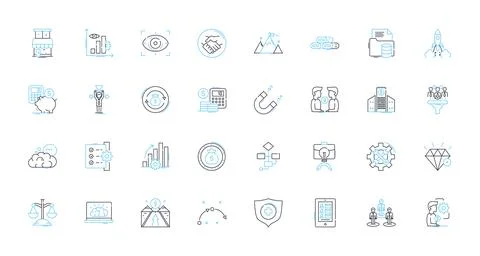 Fresh start linear icons set. Renewal, Beginning, Cleanse, Revamp, Restart Stock Illustration