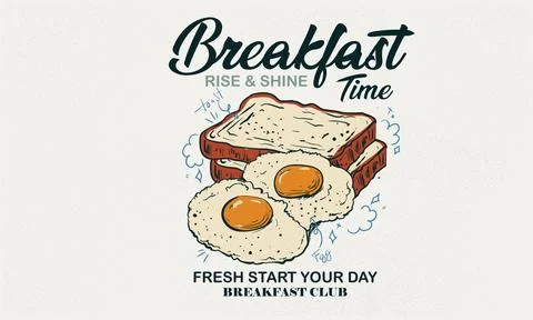Fresh start your day. Breakfast time vector design. Stock Illustration