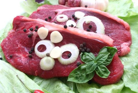 Fresh steaks Foto stock