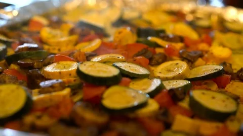 Fresh Steaming Vegetables Stock Footage 79572744