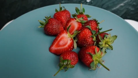 Fresh strawberries. Appetizing and delicious beautiful strawberries 動画素材 107733161