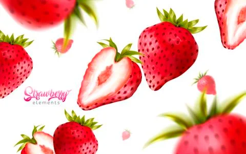 Fresh strawberries backdrop Illustrazione stock