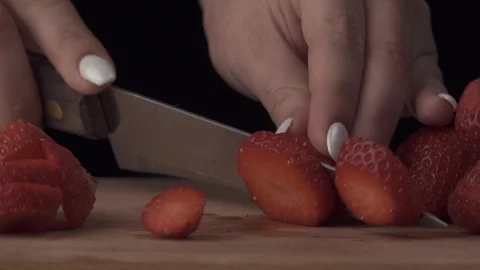 Fresh strawberries on the board Stock Footage 105037261
